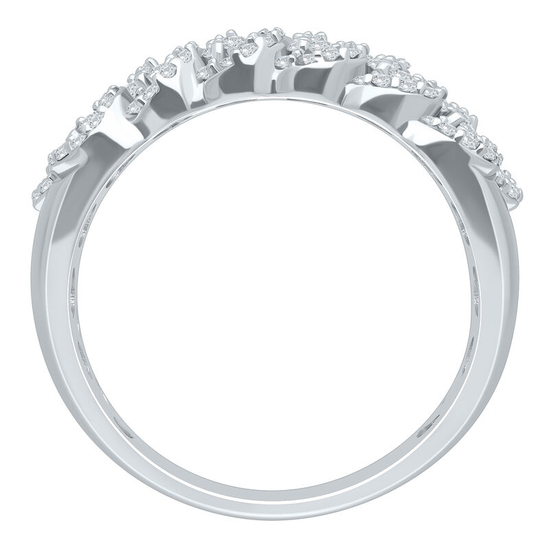 Natural Diamond 1ctw. Multi Row Anniversary Band in 10k White Gold image number null